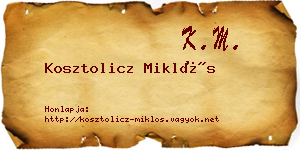 Kosztolicz Miklós névjegykártya