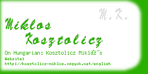 miklos kosztolicz business card